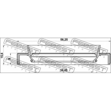 Уплотнительное кольцо приводного вала FEBEST 95HBY-40560916R