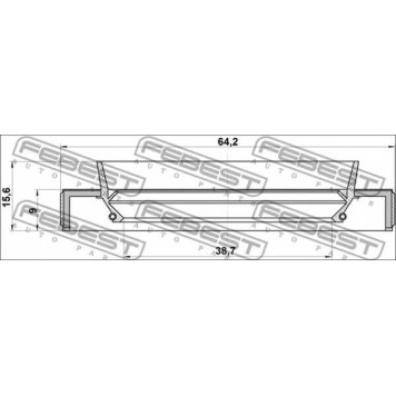 Уплотнительное кольцо приводного вала FEBEST 95HBY-40640916R-1