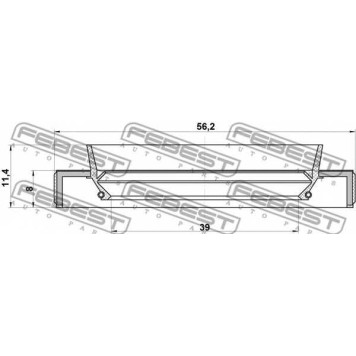 Уплотнительное кольцо приводного вала FEBEST 95HBY-41560811L-1