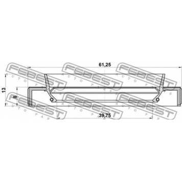Уплотнительное кольцо приводного вала FEBEST 95HBY-41610813L-1