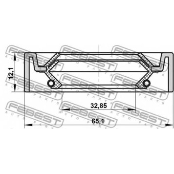Уплотнительное кольцо приводного вала FEBEST 95IDS-34651212X-1