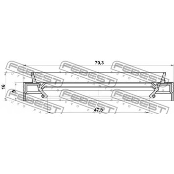 Уплотнительное кольцо приводного вала FEBEST 95JEZ-50700916L