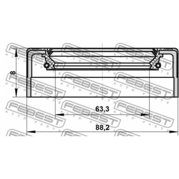 Уплотнительное кольцо приводного вала FEBEST 95NES-65880808C