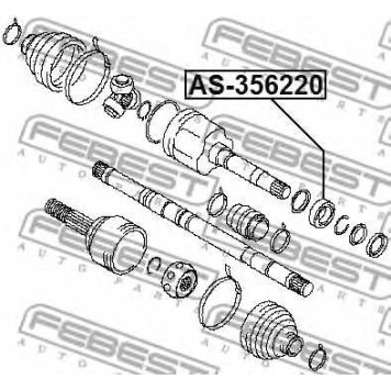 Подшипник приводного вала FEBEST AS-356220