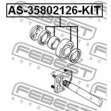 Подшипник приводного вала FEBEST AS-35802126-KIT