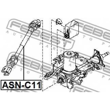 Вал сошки рулевого управления FEBEST ASN-C11