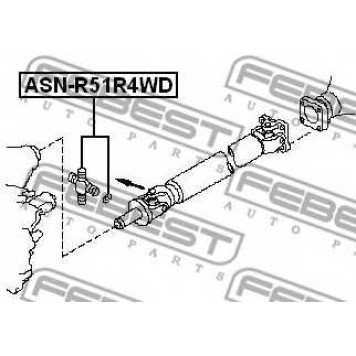 Шарнир продольного вала FEBEST ASN-R51R4WD