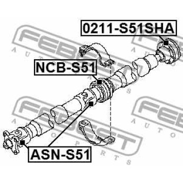 Шарнир продольного вала FEBEST ASN-S51-1
