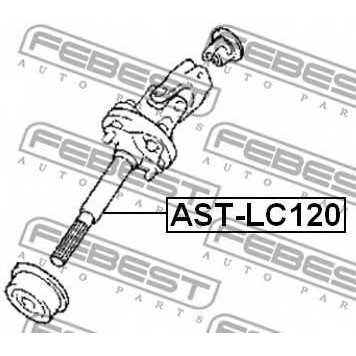 Вал сошки рулевого управления FEBEST AST-LC120-1