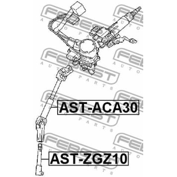 Вал карданный рулевой нижний TOYOTA RAV4 2005-2013 <b>FEBEST AST-ZGZ10</b>-1
