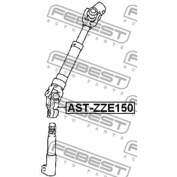 Вал сошки рулевого управления FEBEST AST-ZZE150-2