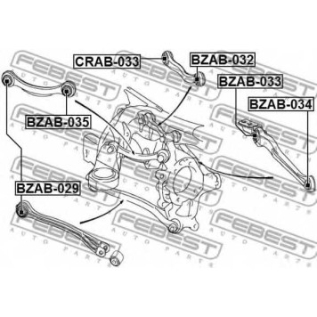 Подвеска рычага независимой подвески колеса FEBEST BZAB-033-1