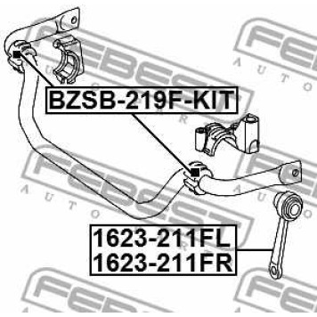 Опора стабилизатора FEBEST BZSB-219F-KIT-2