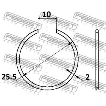 Кольцо стопорное NISSAN ALMERA N15 <b>FEBEST CC-1-25X2</b>-2