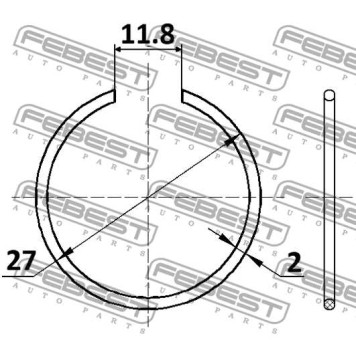 Кольцо стопорное 27X2 подходит для MITSUBISHI LANCER,LANCER CEDIA CS,CT# 2000.03-2009.08 [JPN] <b>FEBEST CC-1-27X2</b>-1