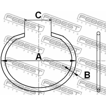 Кольцо стопорное MAZDA 6 WAGON GY 2002-2005 <b>FEBEST CC-5-33X2</b>-2