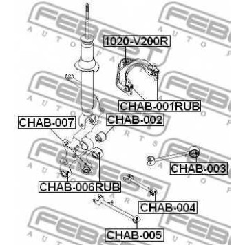 Втулка рычага колесной подвески FEBEST CHAB-006RUB