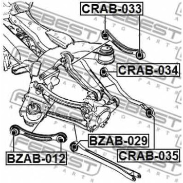 Подвеска рычага независимой подвески колеса FEBEST CRAB-034