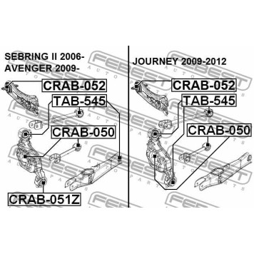 Подвеска рычага независимой подвески колеса FEBEST CRAB-050-1