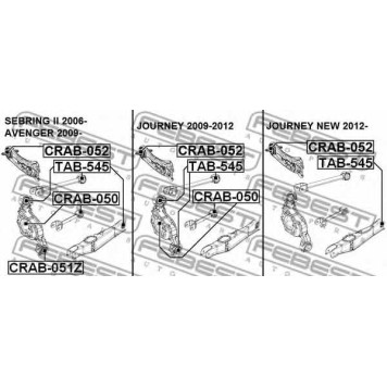 Подвеска рычага независимой подвески колеса FEBEST CRAB-052-1
