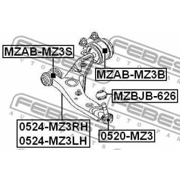 Втулка балки моста FEBEST CYAB-003-1