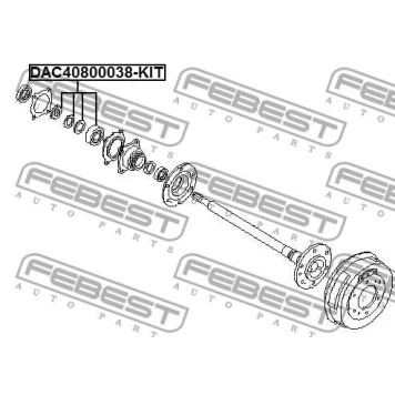 Подшипник ступицы задн 40X80X38 NISSAN TRUCK <b>FEBEST DAC40800038-KIT</b>-2