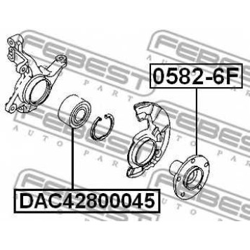 Подшипник ступичный передний (42x80x45) DAC42800045, FEBEST