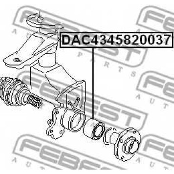 Подшипник ступицы колеса FEBEST DAC4345820037-1