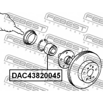 Подшипник ступицы колеса FEBEST DAC43820045