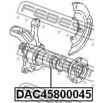 Подшипник ступицы колеса FEBEST DAC45800045