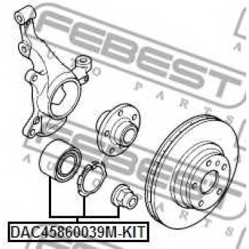 Подшипник ступицы колеса FEBEST DAC45860039M-KIT