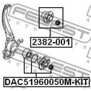 Комплект подшипника ступицы колеса FEBEST DAC51960050M-KIT