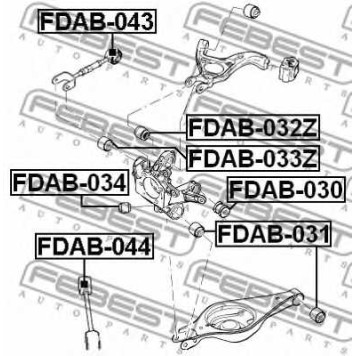 Втулка рычага колесной подвески FEBEST FDAB-033Z-1