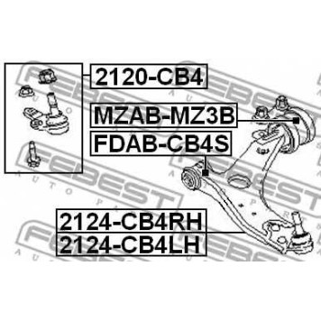 Подвеска рычага независимой подвески колеса FEBEST FDAB-CB4S