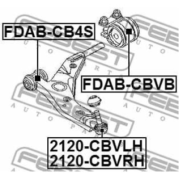 Подвеска рычага независимой подвески колеса FEBEST FDAB-CBVB-2