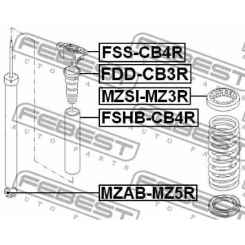 Отбойник задн амортизатора FORD FOCUS C-MAX CB3 2007-2011 [EU] <b>FEBEST FDD-CB3R</b>-2