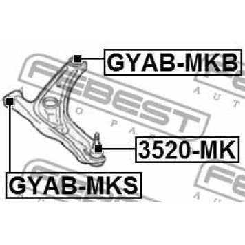 Подвеска рычага независимой подвески колеса FEBEST GYAB-MKS-1