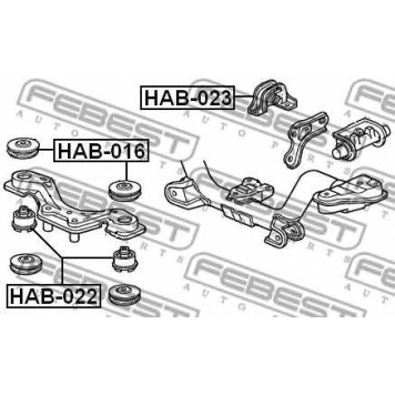 Опора, дифференциал FEBEST HAB-016
