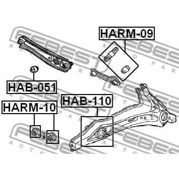 Подвеска рычага независимой подвески колеса FEBEST HAB-051