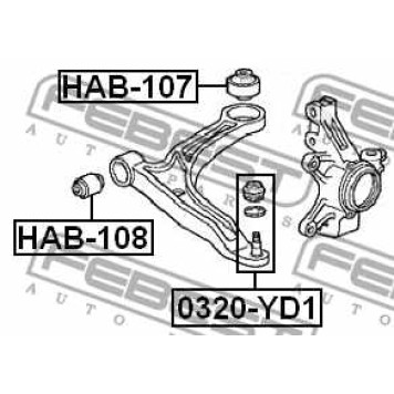 Подвеска рычага независимой подвески колеса FEBEST HAB-107-2