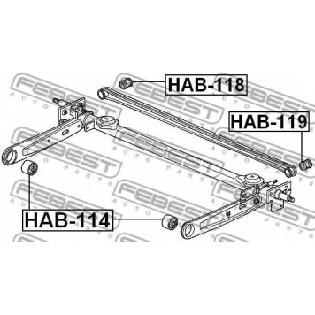 Втулка балки моста FEBEST HAB-114-1