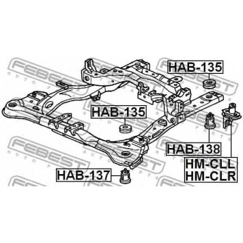 Втулка балки моста FEBEST HAB-138-1