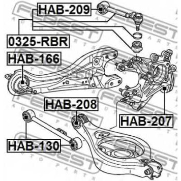 Подвеска рычага независимой подвески колеса FEBEST HAB-208
