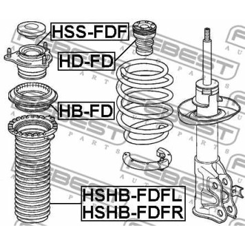 Подшипник опоры стойки амортизатора FEBEST HB-FD-3