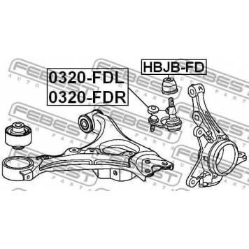 Ремкомплект, несущих / направляющих шарниров FEBEST HBJB-FD