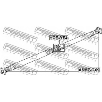 Подшипник, промежуточный подшипник карданного вала FEBEST HCB-YF4-1