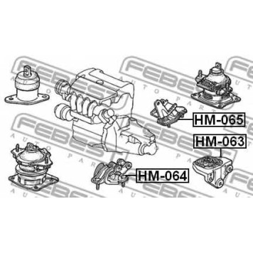 Подвеска коробки передач FEBEST HM-064-1