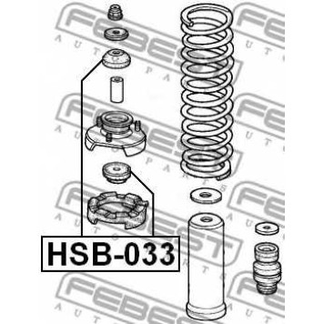 Дистанционная труба, амортизатор FEBEST HSB-033