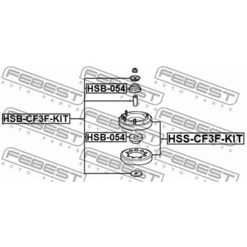 Втулка передн амортизатора HONDA ACCORD CL9 2003-2008 (компл) <b>FEBEST HSB-CF3F-KIT</b>-1