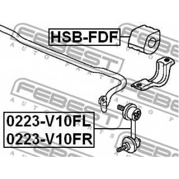 Опора стабилизатора FEBEST HSB-FDF